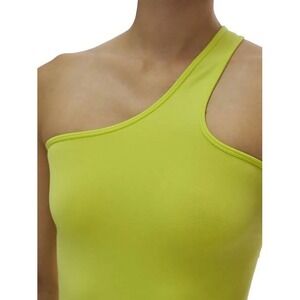 Helmut Lang Women's Shoulder Cutout Seamless Tank‎ Top Size XS/S Acid Lime $150